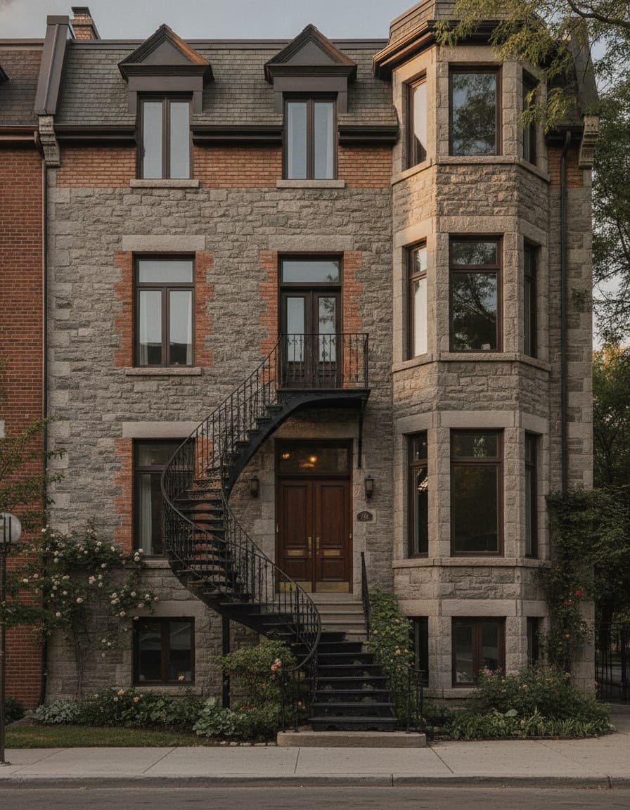 Representative Montreal greystone apartment building