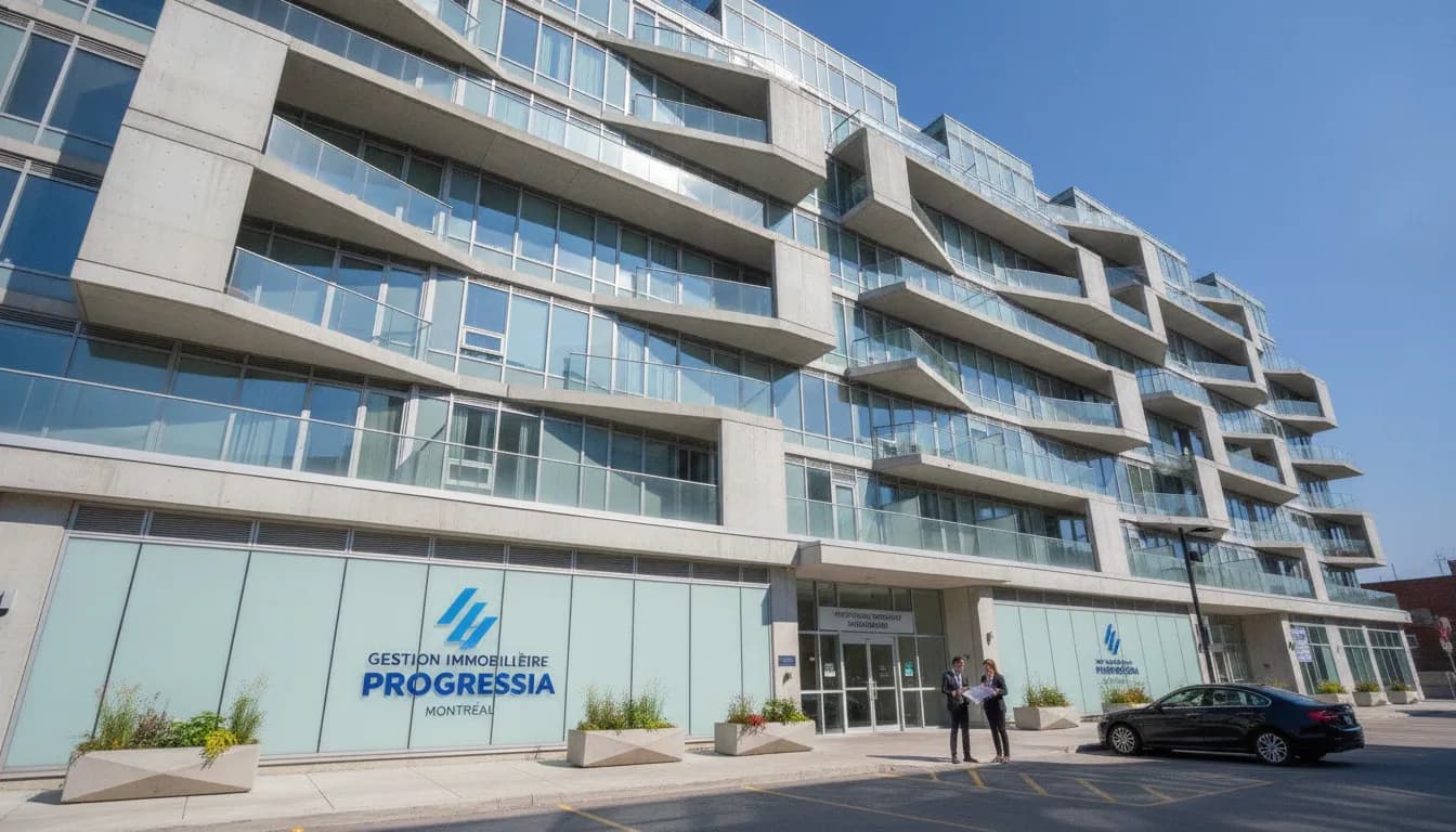Modern condominium building in Montreal with professional property management services