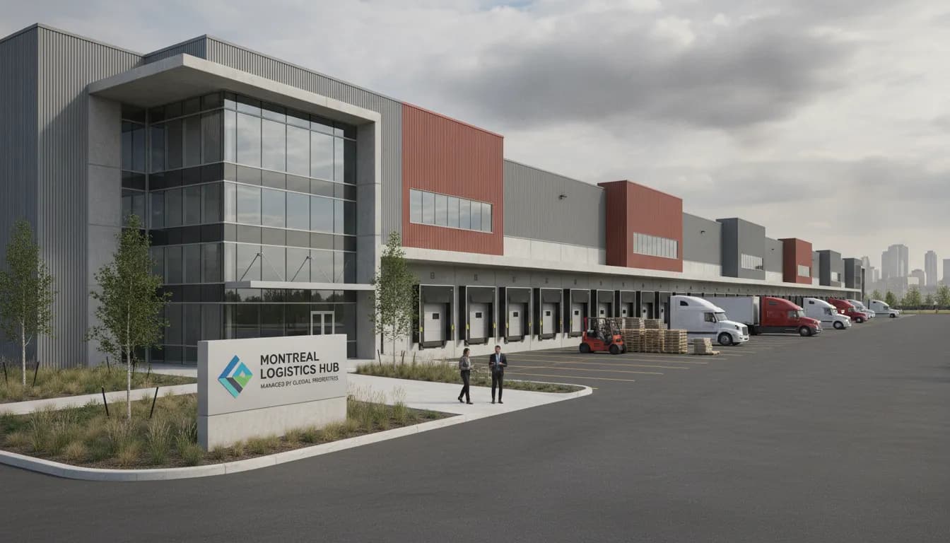 Modern industrial warehouse complex in Montreal with professional property management